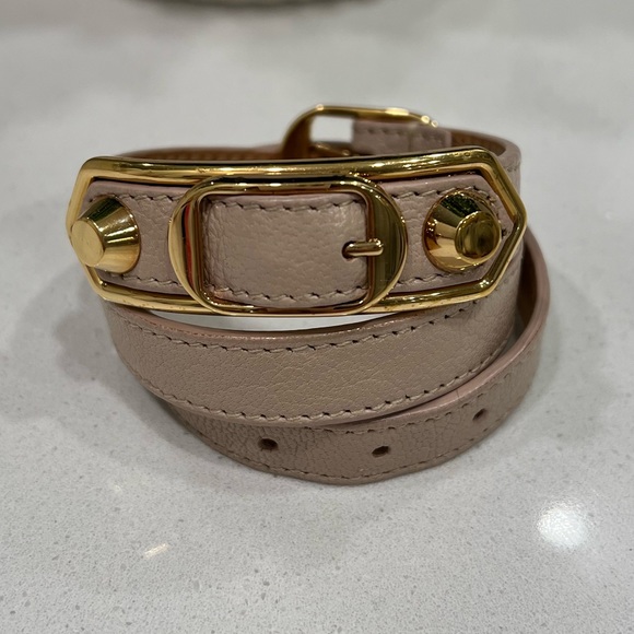 Balenciaga Wrap Leather Bracelet in Gold Hardware - Picture 2 of 10
